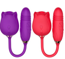 Vibrador Duplo Flower com Sugador e Movimento Vai e Vem